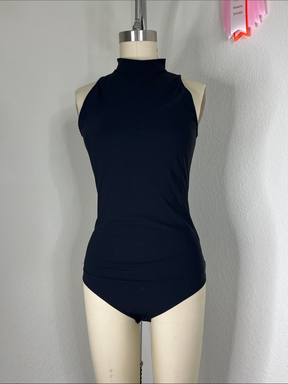 Theory Leanna Fine Knit Mock Neck High Collar Full Bottom Sleeveless Bodysuit